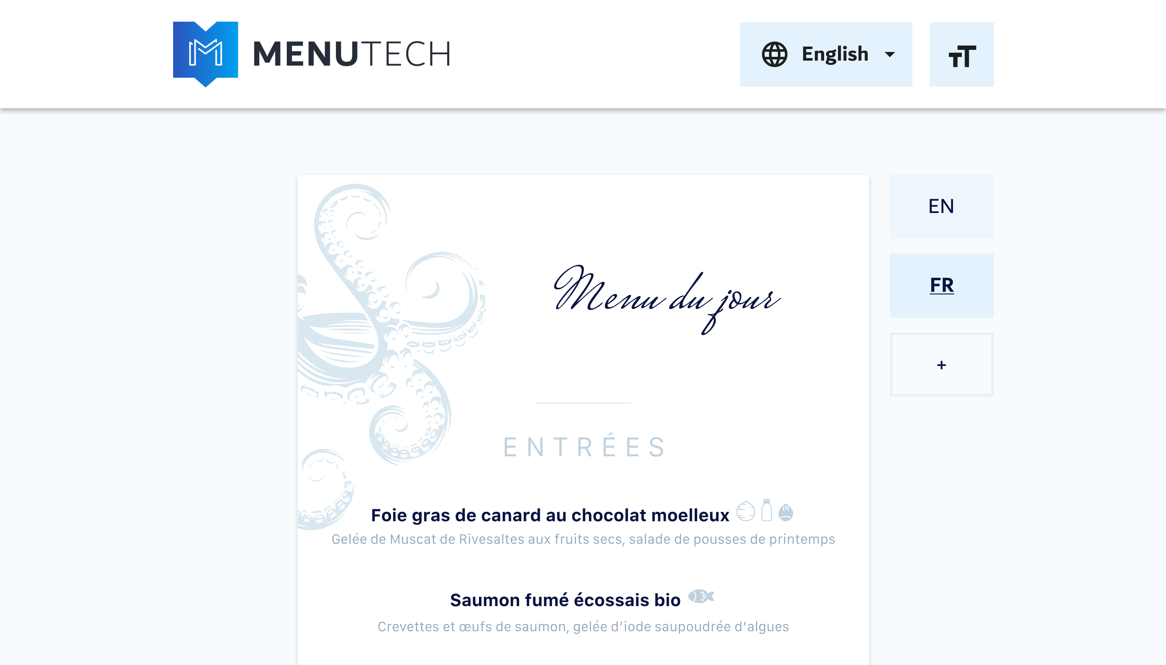 Translated Menu in PDF Layout