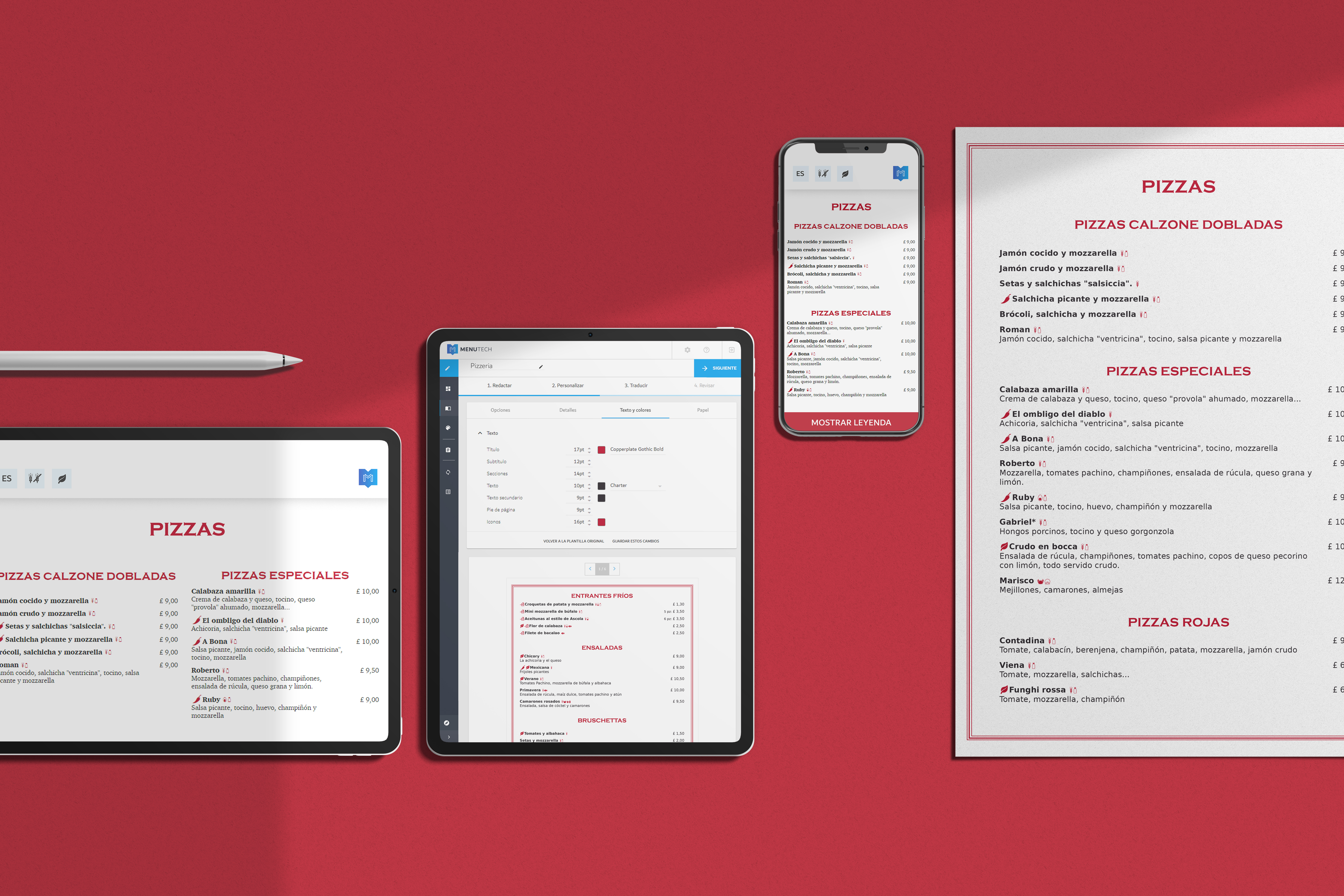 Carta de pizzeria alergenos Menutech