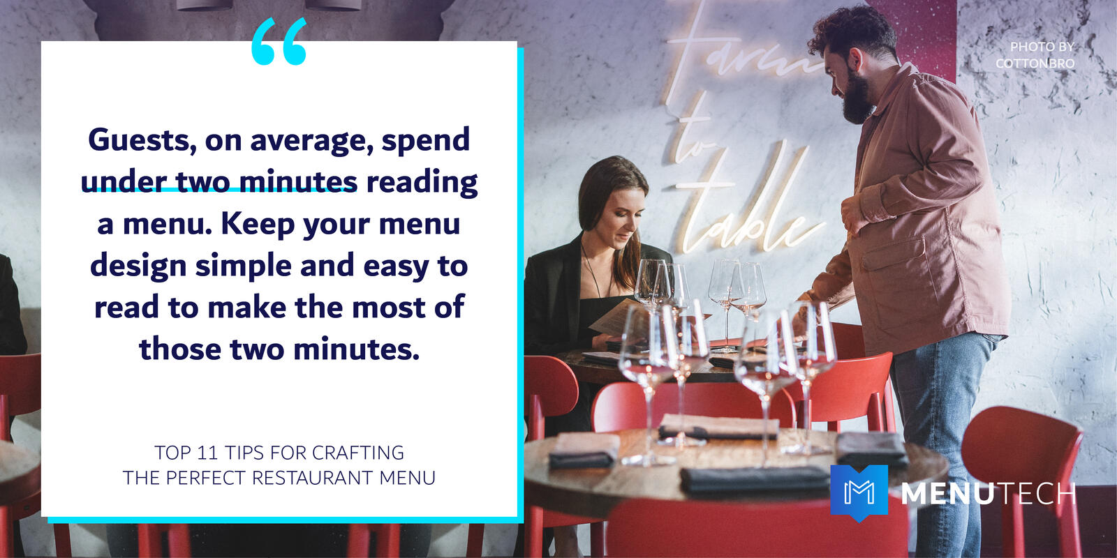 2 minutes rule Restaurant Menu Menutech