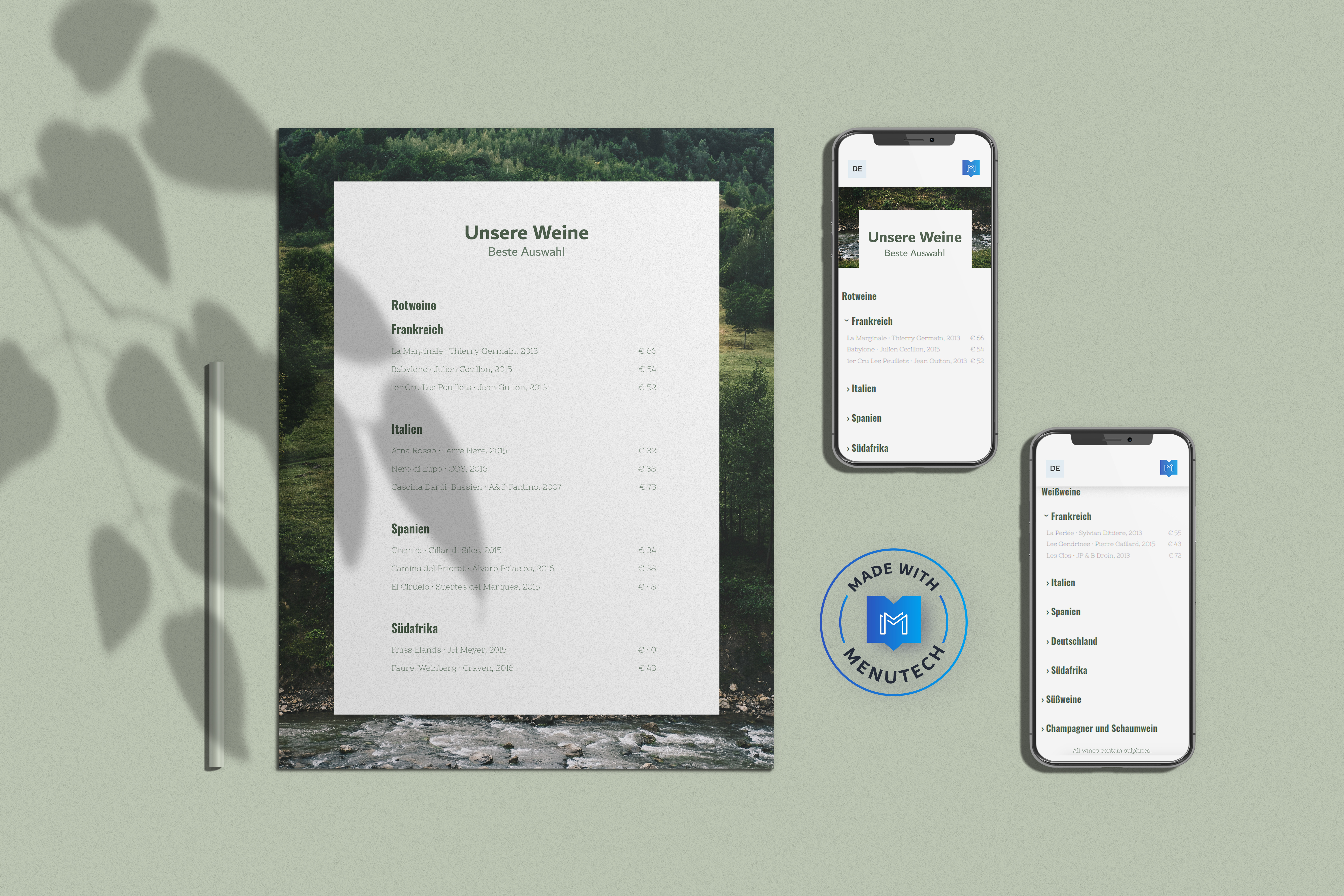 Menutech Weinliste