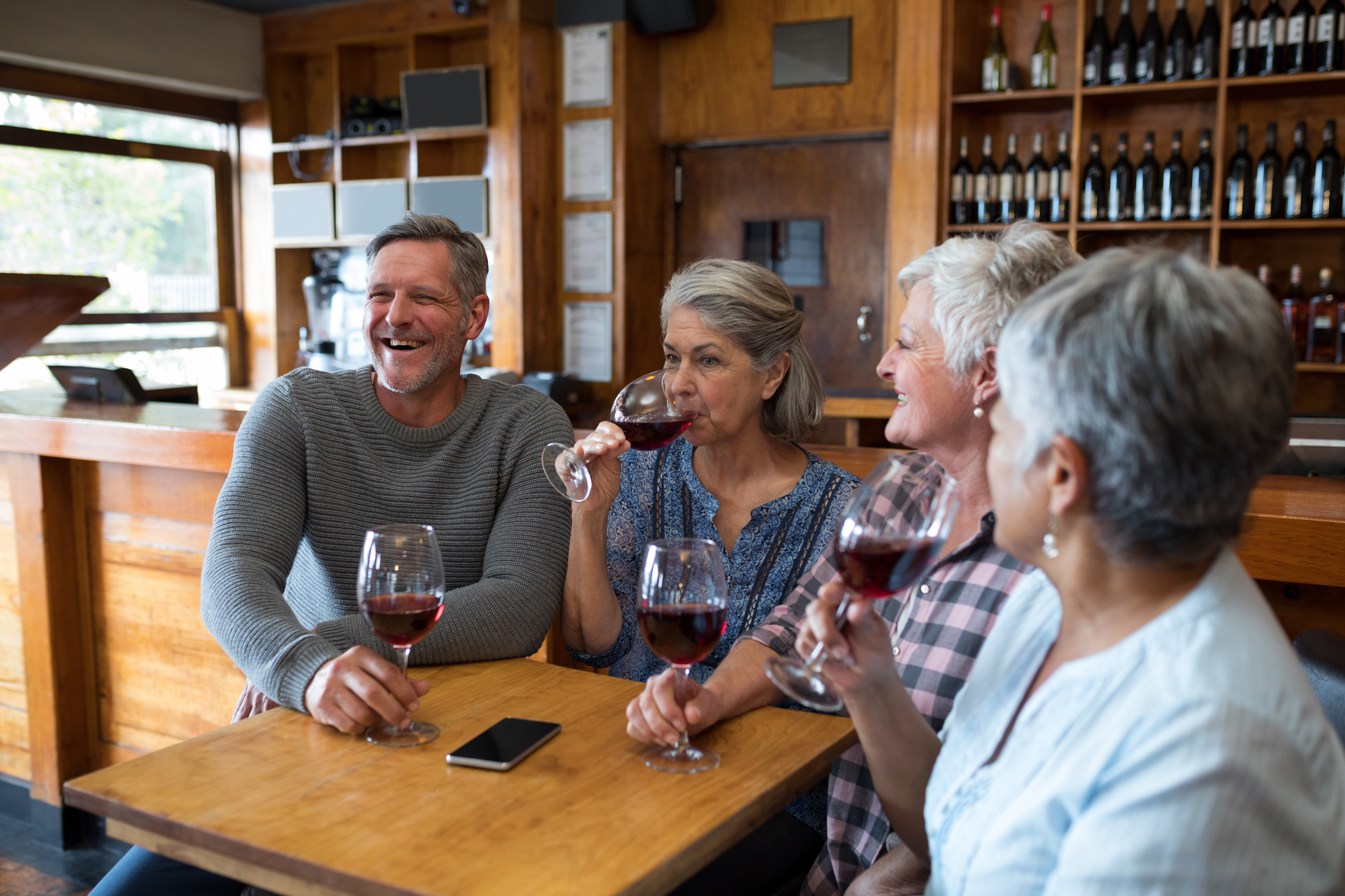Ordering wine on a smartphone