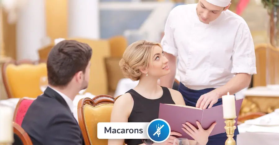 Restaurant Menus on Valentine's Day with allergens