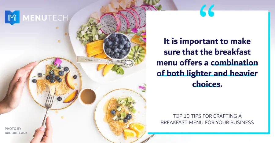 Healthy options on Breakfast menus Menutech