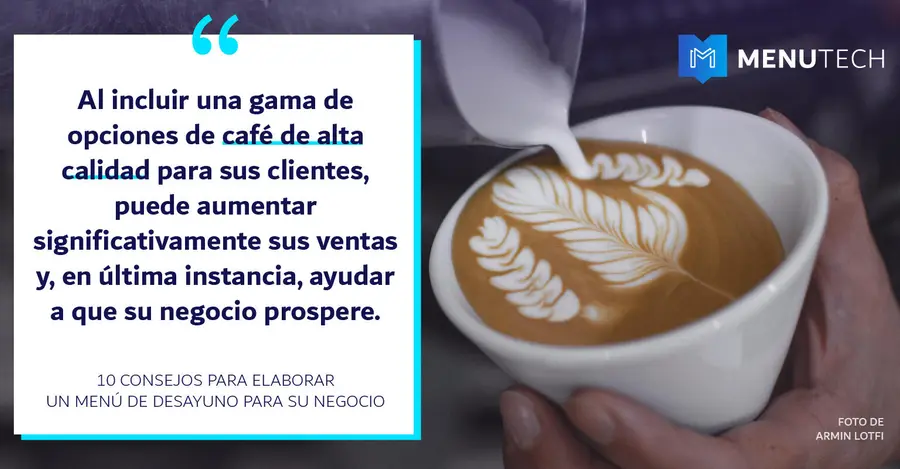 Coffee art Menutech Breakfast menus