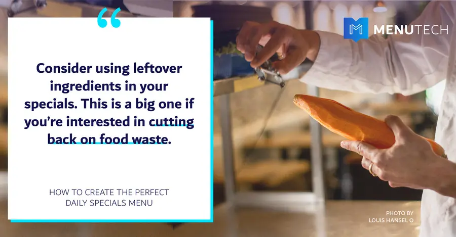 Reduce food waste with Daily Specials Menutech