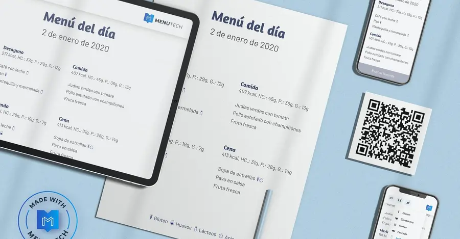 Menu of the day made on Menutech