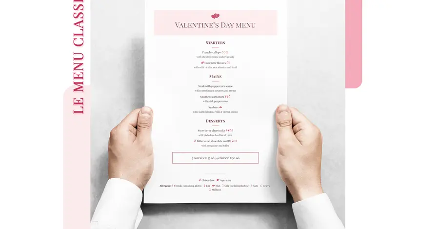 Le menu classique pour la Saint-Valentin