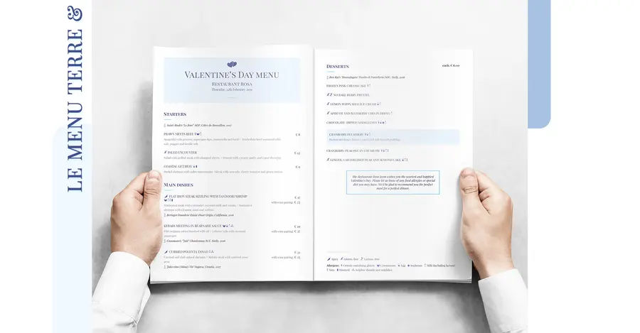 Le menu terre et mer pour la Saint-Valentin