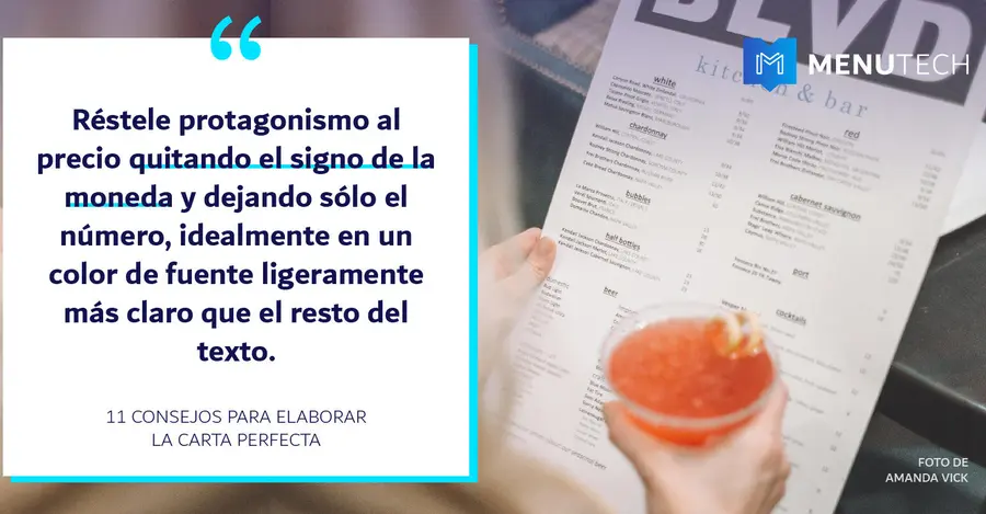 How to format prices on Food Menus Menutech