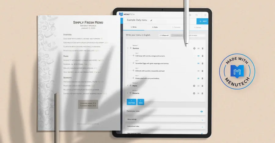 Daily menu with clear allergen visual&nbsp;codes