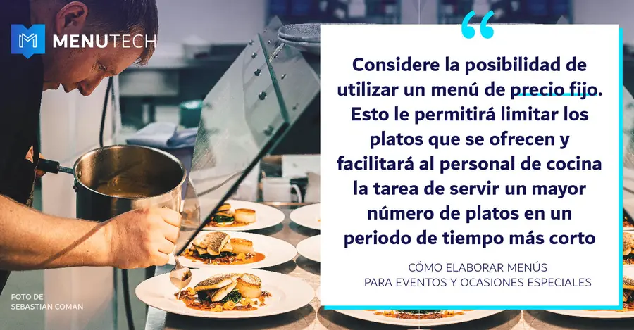 Menu Prix Fixe Specials menus on Menutech