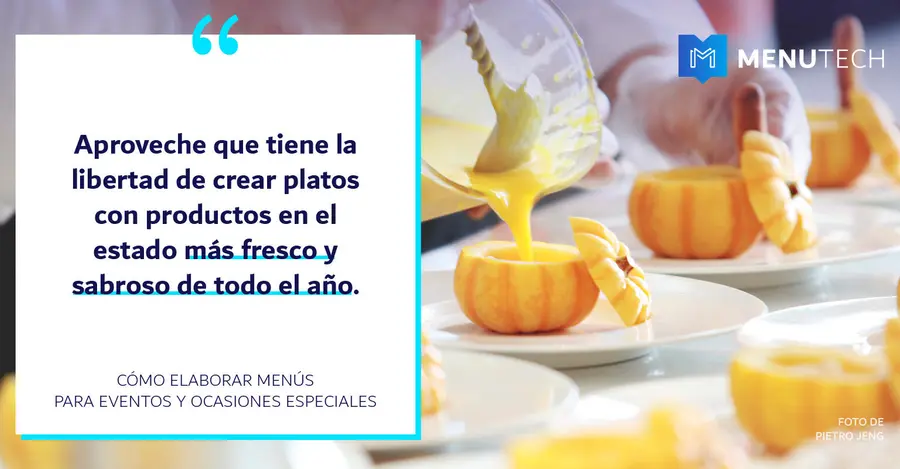 Seasonal products Specials menus on Menutech