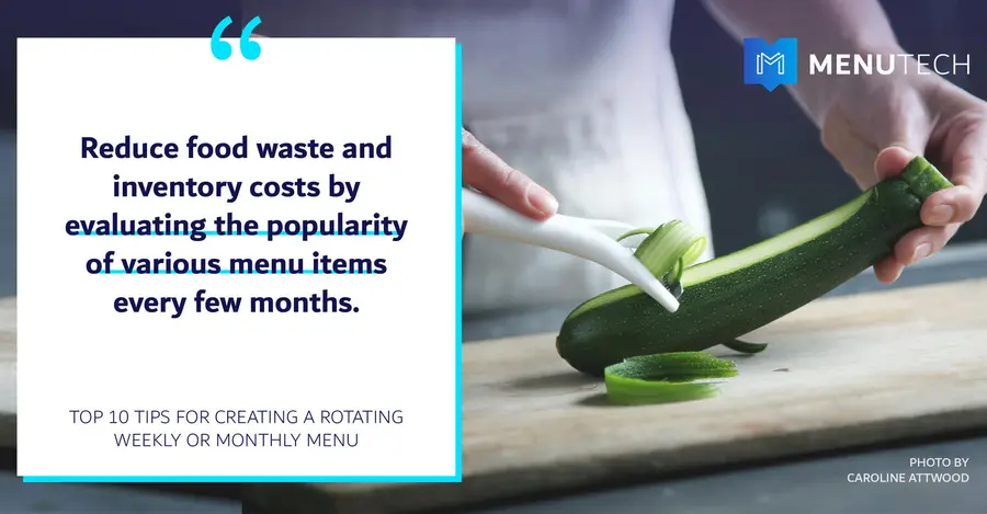 Evaluating popularity dishes Menus Menutech