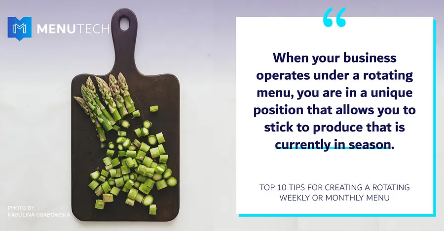 Seasonal produce Weekly Monthly Menutech Menutech