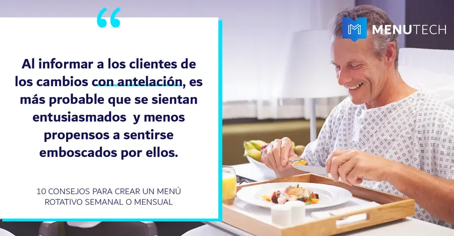 Inform customer advance Weekly Monthly Menus Menutech