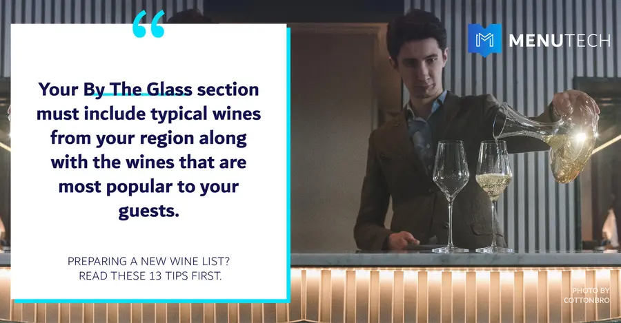 BTG By The Glass programme Menutech Wine List