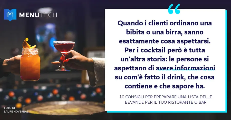 Add descriptions to cocktails Menutech