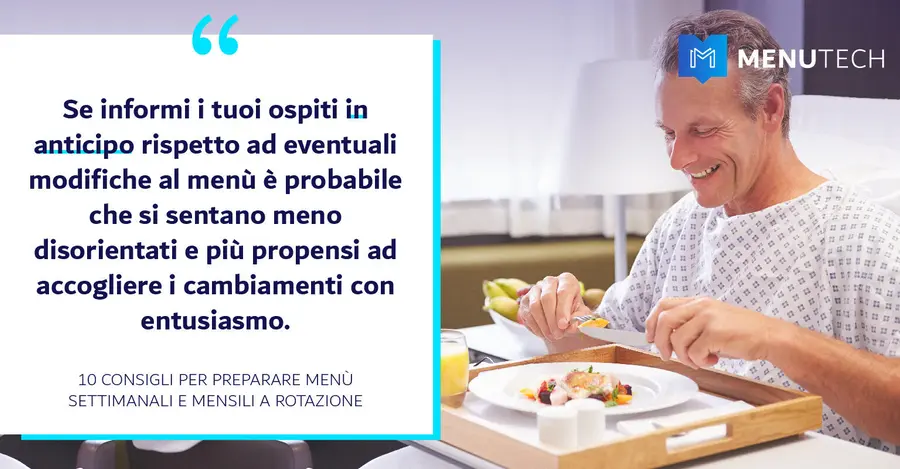 Inform customer advance Weekly Monthly Menus Menutech