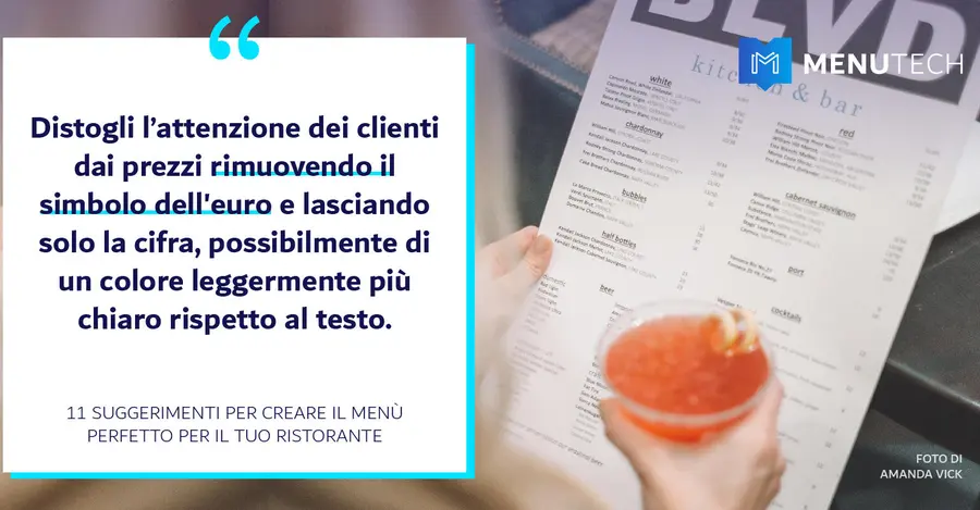 How to format prices on Food Menus Menutech