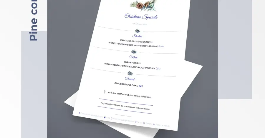 Christmas restaurant menu template Menutech