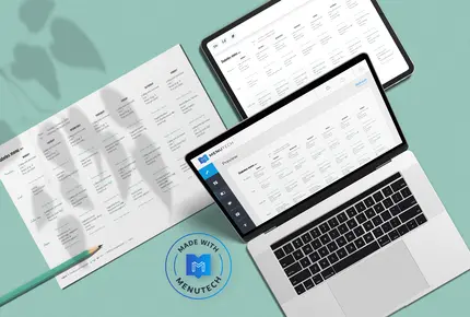 Menu plan maker on Menutech