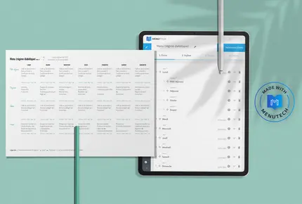Créateur de menu sur Menutech