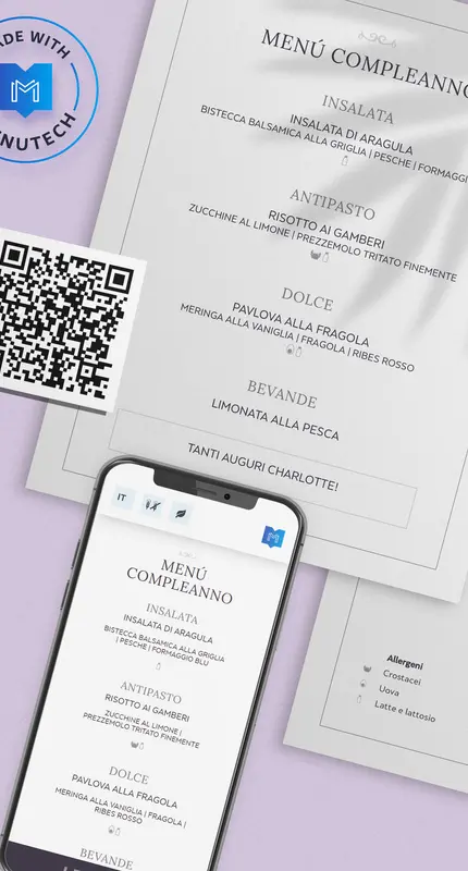 Menu di compleanno su Menutech