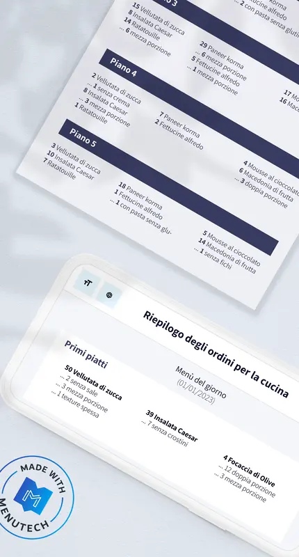 Gestione delle comande in Cloud Menutech