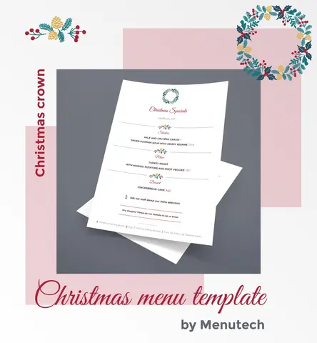 Christmas restaurant menu template Menutech